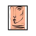 Picture of Peach Portait Line Art _GroupedProduct_Rectangle_Portrait_Framed_Matted_