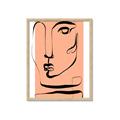 Picture of Peach Portait Line Art _GroupedProduct_Rectangle_Portrait_Framed_Matted_