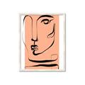 Picture of Peach Portait Line Art _GroupedProduct_Rectangle_Portrait_Framed_Matted_