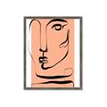 Picture of Peach Portait Line Art _GroupedProduct_Rectangle_Portrait_Framed_Matted_