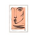 Picture of Peach Portait Line Art _GroupedProduct_Rectangle_Portrait_Framed_Matted_