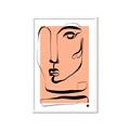 Picture of Peach Portait Line Art _GroupedProduct_Rectangle_Portrait_Framed_Matted_