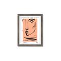 Picture of Peach Portait Line Art _GroupedProduct_Rectangle_Portrait_Framed_Matted_
