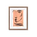 Picture of Peach Portait Line Art _GroupedProduct_Rectangle_Portrait_Framed_Matted_