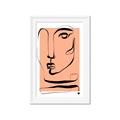 Picture of Peach Portait Line Art _GroupedProduct_Rectangle_Portrait_Framed_Matted_