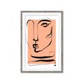 Picture of Peach Portait Line Art _GroupedProduct_Rectangle_Portrait_Framed_Matted_