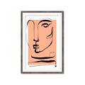 Picture of Peach Portait Line Art _GroupedProduct_Rectangle_Portrait_Framed_Matted_