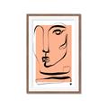 Picture of Peach Portait Line Art _GroupedProduct_Rectangle_Portrait_Framed_Matted_
