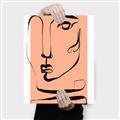 Picture of Peach Portait Line Art _GroupedProduct_Rectangle_Portrait_Canvas_