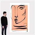 Picture of Peach Portait Line Art _GroupedProduct_Rectangle_Portrait_Canvas_