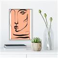 Picture of Peach Portait Line Art _GroupedProduct_Rectangle_Portrait_Canvas_Framed_