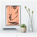 Picture of Peach Portait Line Art _GroupedProduct_Rectangle_Portrait_Canvas_Framed_