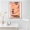 Picture of Peach Portait Line Art _GroupedProduct_Rectangle_Portrait_Canvas_Framed_