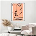 Picture of Peach Portait Line Art _GroupedProduct_Rectangle_Portrait_Canvas_Framed_