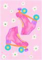 Picture of Pink Roller Skates _GroupedProduct_Rectangle_Portrait_Unframed_Print_Only_