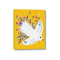 Picture of Bird in Floral Yellow Abstraction _GroupedProduct_Rectangle_Portrait_Canvas_