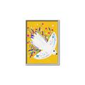 Picture of Bird in Floral Yellow Abstraction _GroupedProduct_Rectangle_Portrait_Canvas_Framed_