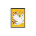 Picture of Bird in Floral Yellow Abstraction _GroupedProduct_Rectangle_Portrait_Canvas_Framed_