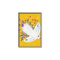 Picture of Bird in Floral Yellow Abstraction _GroupedProduct_Rectangle_Portrait_Canvas_Framed_