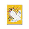 Picture of Bird in Floral Yellow Abstraction _GroupedProduct_Rectangle_Portrait_Canvas_Framed_