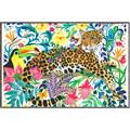 Picture of Vibrant Fusion Jaguar _GroupedProduct_Rectangle_Landscape_Canvas_Framed_