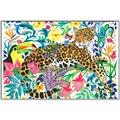 Picture of Vibrant Fusion Jaguar _GroupedProduct_Rectangle_Landscape_Canvas_Framed_