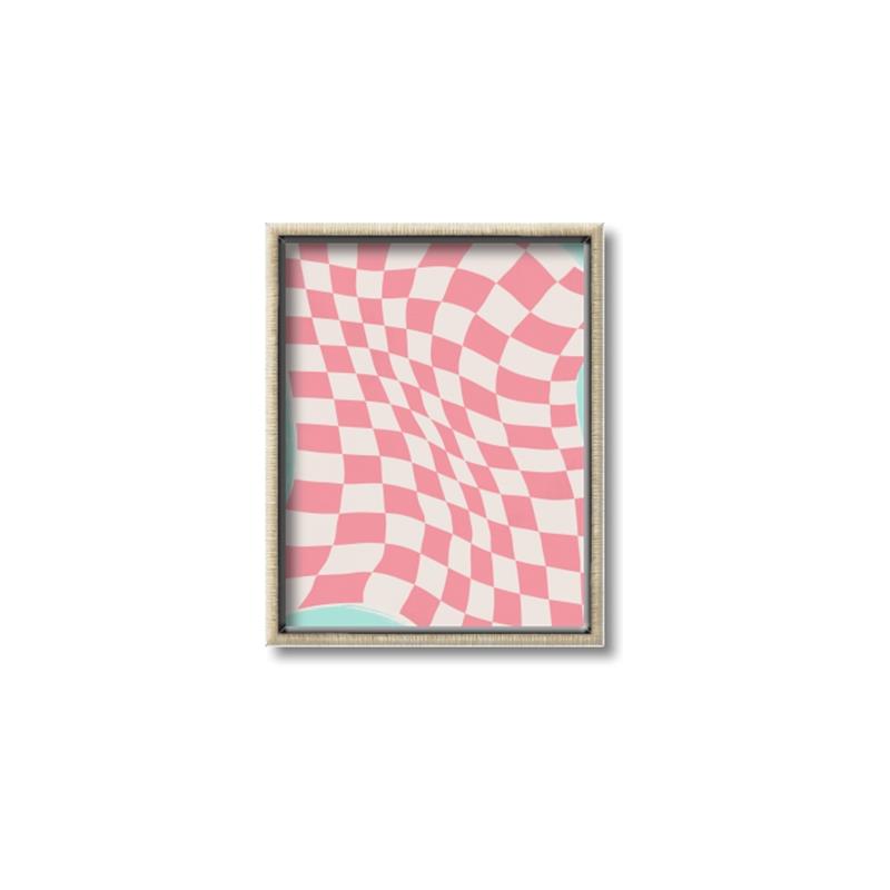 Picture of Pink Checkered Symphony _GroupedProduct_Rectangle_Portrait_Canvas_Framed_