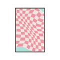 Picture of Pink Checkered Symphony _GroupedProduct_Rectangle_Portrait_Canvas_Framed_