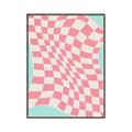 Picture of Pink Checkered Symphony _GroupedProduct_Rectangle_Portrait_Canvas_Framed_