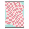 Picture of Pink Checkered Symphony _GroupedProduct_Rectangle_Portrait_Canvas_Framed_