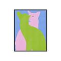 Picture of Optical Cat Duo _GroupedProduct_Rectangle_Portrait_Canvas_Framed_