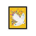 Picture of Bird in Floral Yellow Abstraction _GroupedProduct_Rectangle_Portrait_Framed_Matted_