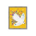 Picture of Bird in Floral Yellow Abstraction _GroupedProduct_Rectangle_Portrait_Framed_Matted_