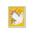 Picture of Bird in Floral Yellow Abstraction _GroupedProduct_Rectangle_Portrait_Framed_Matted_