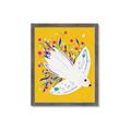 Picture of Bird in Floral Yellow Abstraction _GroupedProduct_Rectangle_Portrait_Framed_Matted_