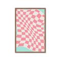 Picture of Pink Checkered Symphony _GroupedProduct_Rectangle_Portrait_Framed_Matted_