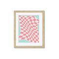 Picture of Pink Checkered Symphony _GroupedProduct_Rectangle_Portrait_Framed_Matted_