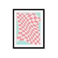 Picture of Pink Checkered Symphony _GroupedProduct_Rectangle_Portrait_Framed_Matted_