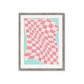 Picture of Pink Checkered Symphony _GroupedProduct_Rectangle_Portrait_Framed_Matted_