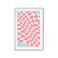 Picture of Pink Checkered Symphony _GroupedProduct_Rectangle_Portrait_Framed_Matted_