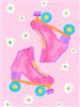 Picture of Pink Roller Skates _GroupedProduct_Rectangle_Portrait_Unframed_Print_Only_