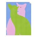 Picture of Optical Cat Duo _GroupedProduct_Rectangle_Portrait_Unframed_Print_Only_