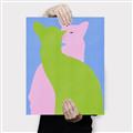 Picture of Optical Cat Duo _GroupedProduct_Rectangle_Portrait_Canvas_