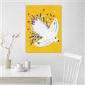 Picture of Bird in Floral Yellow Abstraction _GroupedProduct_Rectangle_Portrait_Canvas_