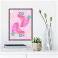 Picture of Pink Roller Skates _GroupedProduct_Rectangle_Portrait_Canvas_Framed_