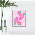 Picture of Pink Roller Skates _GroupedProduct_Rectangle_Portrait_Canvas_Framed_