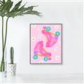 Picture of Pink Roller Skates _GroupedProduct_Rectangle_Portrait_Canvas_Framed_