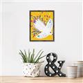 Picture of Bird in Floral Yellow Abstraction _GroupedProduct_Rectangle_Portrait_Canvas_Framed_