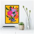 Picture of Red Chromatic Flowers _GroupedProduct_Rectangle_Portrait_Canvas_Framed_