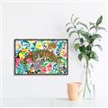 Picture of Vibrant Fusion Jaguar _GroupedProduct_Rectangle_Landscape_Canvas_Framed_
